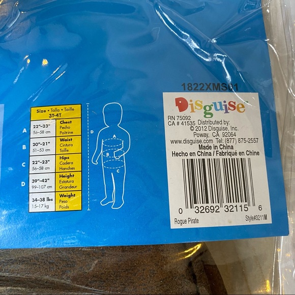 Disguise Rogue Pirate Child Toddler boy Costume - Picture 5 of 7